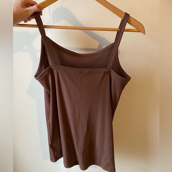 Large Ribbed Camisole Tank Top Brown Womens - Picture 2 of 4